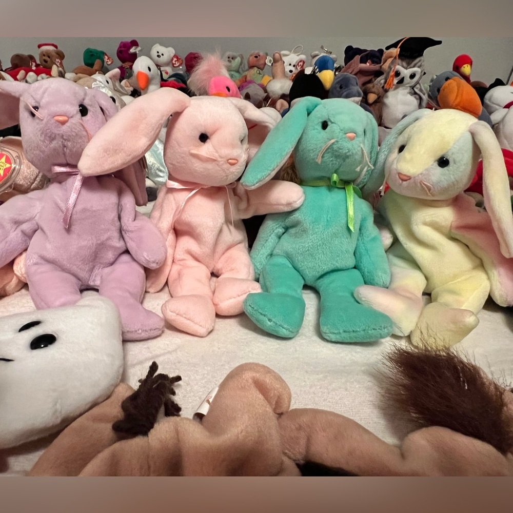 TY Rabbit Beanie Babies. Hippity, Hoppity, Floppity and Hippie.